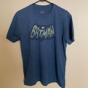 Men Batman Navy Blue Shirt Cotton Medium. Used Good Condition.